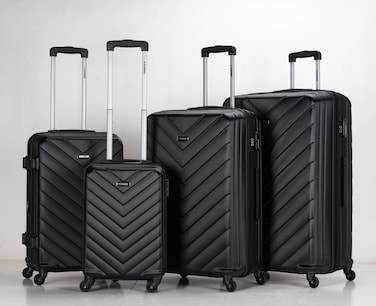STARGOLD 4 Pack Of Hardside Spinner Number Locked Luggage Trolley