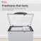 TCL 130 Liters Chest Freezer With Net Capacity 96 Liters, Graceful Streamline Design, Mechanical Control With Adjustable External condenser, Lock &amp; Key, Storage Basket, Front Water Disposal - Grey (Model F130CFG)