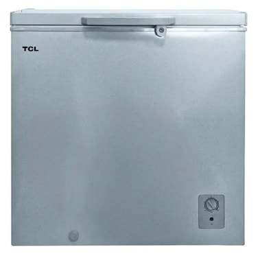 TCL 260 Liters Chest Freezer With Net Capacity 198 Liters, Graceful Streamline Design, Mechanical Control With Adjustable External condenser, Lock &amp; Key, Storage Basket, Front Water Disposal - Grey (Model F260CF)