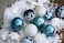 Christmas Ornaments, Blue Silver, Set of 35, 5CM Traditional Ornaments for Christmas Decoration.