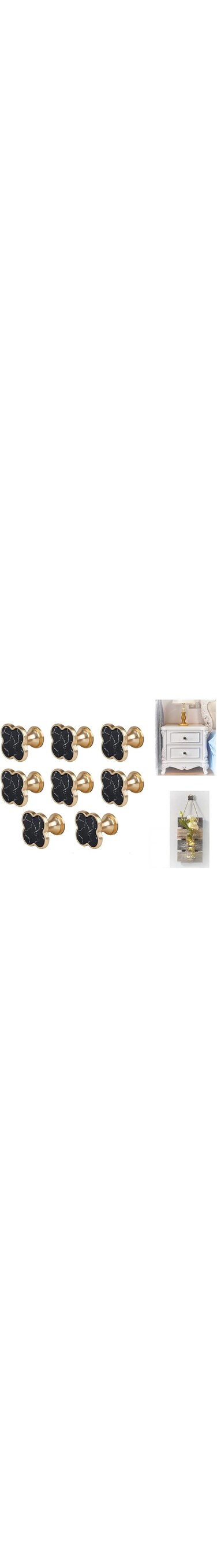 ELECDON 8Pcs Gold Four-Leaf Clover Decorative Wall Hooks, Perfect for Bathroom Towels, Vanity Dressers, Kitchen Cabinets, and Hanging Bags &amp; Keys