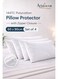 144TC Polycotton Pillow Protector with Zipper Closure, Soft &amp; Durable, White, 60x90 cm, Set of 4 Polycotton White 60x90cm