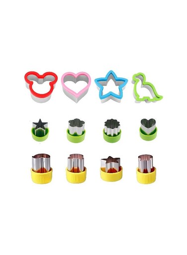 12-Piece Sandwich and Cookie Cutter Set, Stainless Steel Shapes for Kids Bento Box, Lunch Making Tools with Animal Designs, Food-Safe Kitchen Accessories