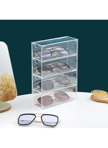 MUMOO BEAR Eye Glasses Storage Box Sunglasses Organizer Case Acrylic Storage Box for Jewelry Watch Glasses Display Rack and Desktop Small things Organizer (1)