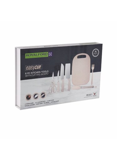 6-Piece Kitchen Tools Set with Cutting Board- RF12471/ Pack of 6, Includes Paring, Chef, Cleaver Knife, Chopping Boards Multicolor 1.0 L (33.5Liters