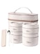 FGOGO Stainless Steel Bento Lunch Box for Kids,Portable Insulated lunch Containers Set with Thermal Bag and Tableware,Leakproof &amp; Heating Stackable Food Storage Lunch Box for Adults,4 Pcs