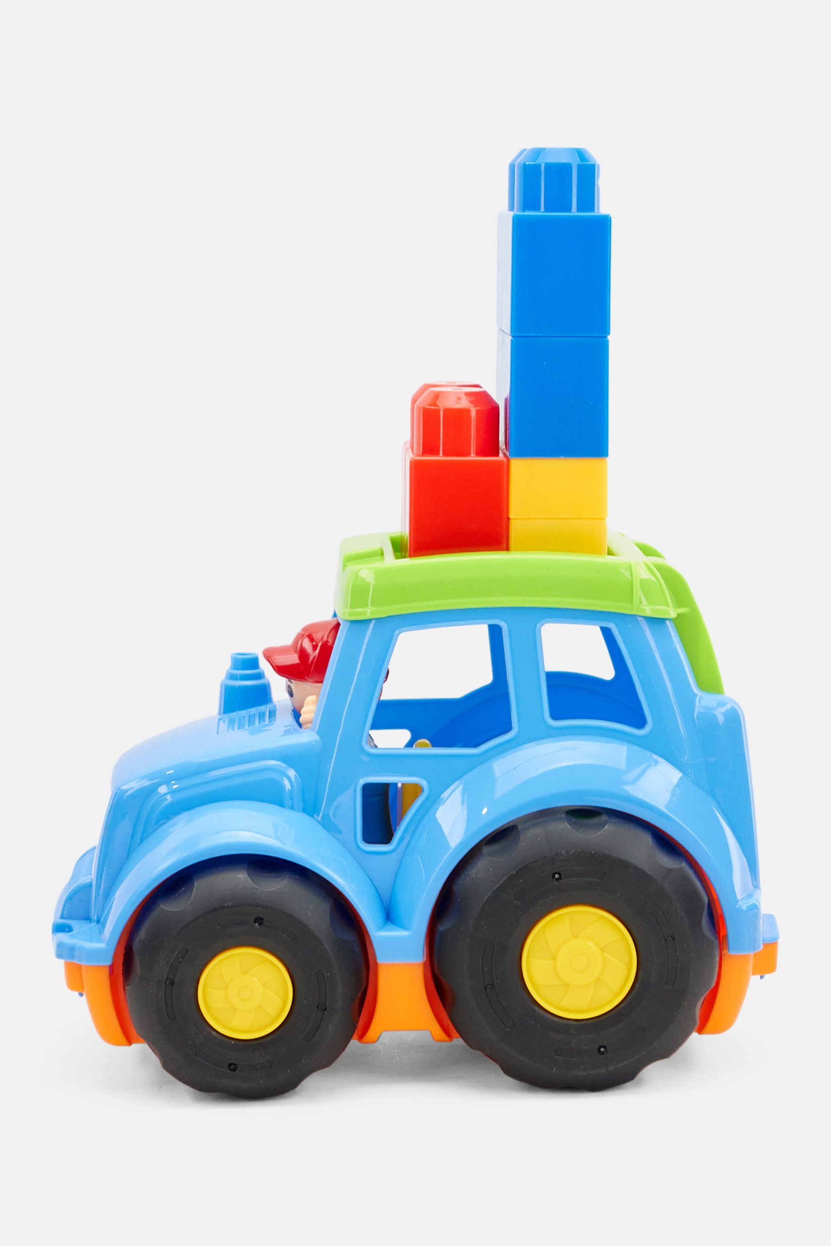 Anko 7 Pieces Vehicle Building Block Set, Blue Combo