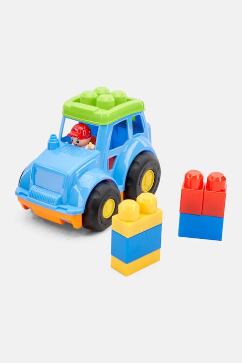 Anko 7 Pieces Vehicle Building Block Set, Blue Combo