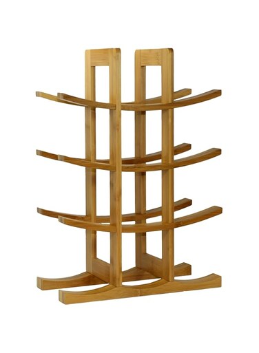 Oceanstar Wr1149 12-Bottle Natural Bamboo Wine Rack , Red