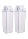 Minta 2 Pack Milk Carton Water Bottle, Clear Square Milk Bottles, BPA Free, Portable Water Bottle, Reusable and Easy to Clean, Suitable For Outdoor Sports Travel Camping Activities