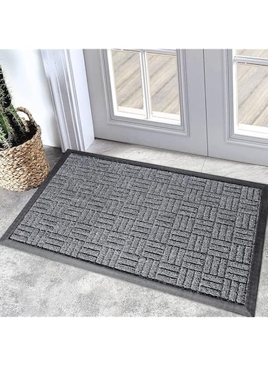 Angju Front Door Mats, 75x43cm, All Weather Entry and Back Yard Door Mat, Indoor and Outdoor Safe, Slip Resistant Rubber Backing, Absorbent and Waterproof, Dirt Trapping Rugs for Entryway