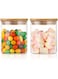 AKDC Glass Canisters for Coffee and Sugar, 600ml, Set of 2, Airtight Lids