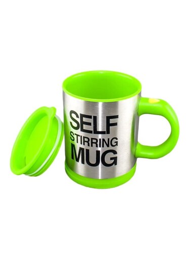 Stirring Mug With Lid Green/Silver/Black 3.6x5.4x4.8inch