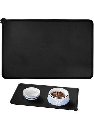 Bolivia's Pet Feeding Mat, 48x30cm Waterproof Silicone Pet Feeding Mat Tray Non-Stick Food, Nonslip Washable Dog Food Mat for Food and Water Bowl, Water Absorbent Mat Suitable for Dog and Cat