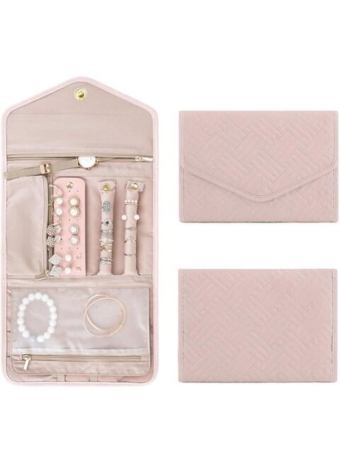 Lxeqiony Travel Jewelry Organizer Roll Foldable Jewelry Case for Journey-Rings, Necklaces, Bracelets, Earringsc