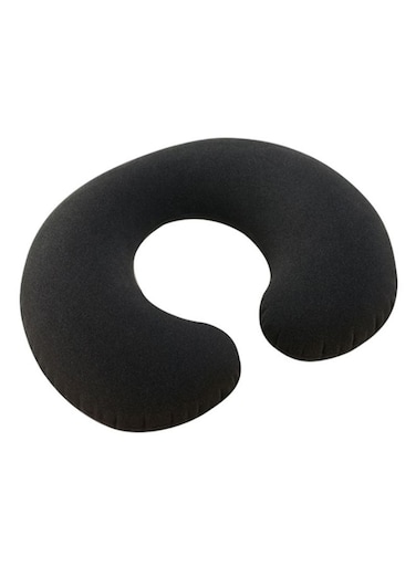 Inflatable Neck Pillow Microfiber Black 36 x 30cm