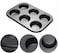 [2-Pack] 6 Cup Cupcake Baking tray Non-Stick Carbon Steel Muffin Tray Oven Baking Pan Heat Resistant Bakeware Pan perfect for making Cupcakes, Mini Pie, Tart and Muffins