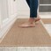 Najam Kitchen Rugs and Mats Washable [2 PCS] Non-Skid Natural Rubber Kitchen Mats for Floor Runner Rugs Set for Kitchen Floor Front of Sink, Hallway, Laundry Room 44cm*75cm+44cm*120cm (Oats)