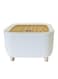 Mini Trash Can with Lid Countertop Small Desktop Garbage Cans Cute Tiny 0.5 Gallon, Office Trash Can with Lid, Bedroom Garbage Can with Push Button, White Square