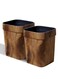 Wood Grain Plastic Trash Can Bedroom, Square 2-Pack, 3.7 Gal Farmhouse Wastebasket Bin Retro Style, Brown Trash Can for Room Aesthetic, Open Top Garbage Can for Office, Living Room, Hotel, Bathroom