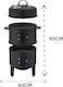 3-in-1 Charcoal Smoker Grill with Thermometer, Multi-Layer BBQ Cooker, Outdoor Barbecue Smoker for Camping, Patio &amp; Backyard Cooking