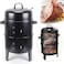3-in-1 Charcoal Smoker Grill with Thermometer, Multi-Layer BBQ Cooker, Outdoor Barbecue Smoker for Camping, Patio &amp; Backyard Cooking