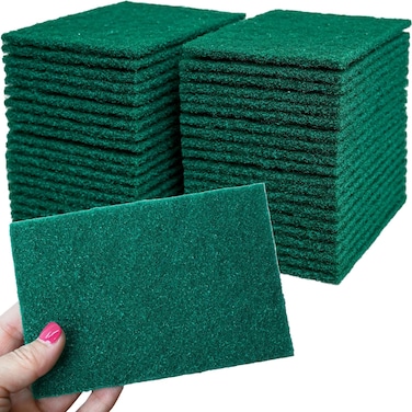20 PCS Green Non-Scratch Reusable Heavy Duty Scour Pads Sponge Dish Scrubber Set for Kitchen Cleaning