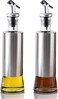 Limitless 2 PCS Glass Oil Dispenser Bottle with Steel Cover Seasoning Glass Oil Bottle Leakproof Stainless Steel Cruet Thickened Glass Bottle (300 ML)