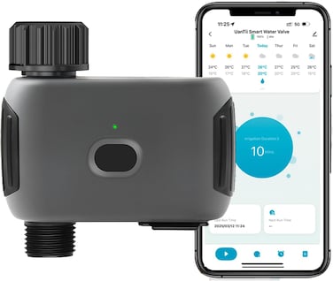 UanTii Smart Irrigation Water Timer Tuya WiFi Sprinkler Timer for Garden Hose,Smart Water Valve controller,APP Remote Control,No Hub Required,Woks with Alexa and Google Home