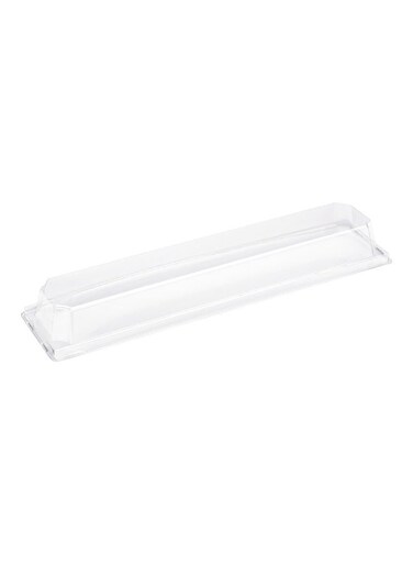 LIDS ONLY: Matsuri Vision 11.8 x 3.4 x 1.6 Inch Lids For Large Tetra Containers, 100 Airtight Lids - Containers Sold Separately, Raised Design, Clear Plastic Lids, For Sushi Boxes