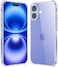 Muzz Clear Case for iPhone 16 Plus, Anti-Scratch PC Back, Slim TPU Shockproof Bumper Cover, Clear (iPhone 16 Plus)