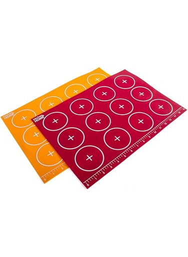 Kitchen Home + Silicone Baking Mats - Set of 2 Non-stick, BPA Free Food Grade Silicone Mat Liners for Half-Size Cookie Sheet with Measurements