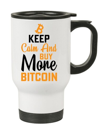 Crypto Currency Bitcoin Travel Mug for Bitcoin lovers and Traders (Design 3)