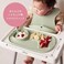 b.box Roll + Go Food Mat With Silicone Plate For Baby And Toddler, 3-Piece Divider, Baby Plate With Spoon For Most High Chairs And Travel