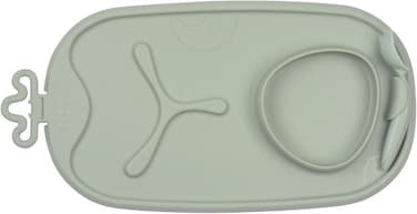 b.box Roll + Go Food Mat With Silicone Plate For Baby And Toddler, 3-Piece Divider, Baby Plate With Spoon For Most High Chairs And Travel