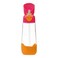 b.box Tritan Triangle Drink Bottle With Easy Push Button, Open Or Close Lid, Water Bottle With Removal Silicone Straw Perfect For School Kids (Strawberry Shake)