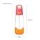 b.box Tritan Triangle Drink Bottle With Easy Push Button, Open Or Close Lid, Water Bottle With Removal Silicone Straw Perfect For School Kids (Strawberry Shake)