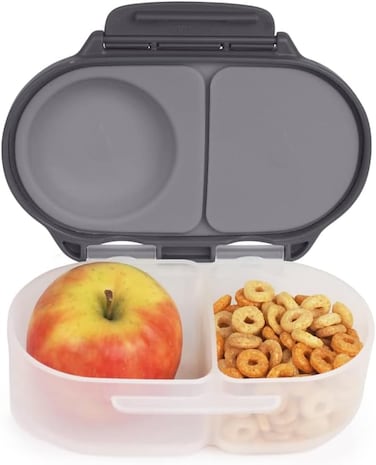 b.box Snackbox For Toddlers, Kids, Mini Bento Box, Lunch Box, Leak Proof, 2 Compartments, BPA Free, Dishwasher Safe, School Supplies, Ages 4 Months+