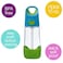 b.box Big Kids Tritan Drink Bottle With Straw, Leakproof Push Button Lid, Ergonomic Triangle Grip For Preschool &amp; Young Kids, BPA-Free Reusable Water Bottle, 450ml-Ocean Breeze