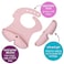 b.box Silicone Bib, Stay Open Catcher, Rolls For Easy On The Go Use, Non-Stick Silicone, Adjustable, Tapered Fit, Dishwasher Safe, From 4M+