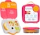 b.box Lunchbox, Jumbo Bento Box With 4 Compartments (2 Leakproof), Removable Divider, Gel Cold Pack, Ideal For School, From 3+, 1L Capacity - Strawberry Shake