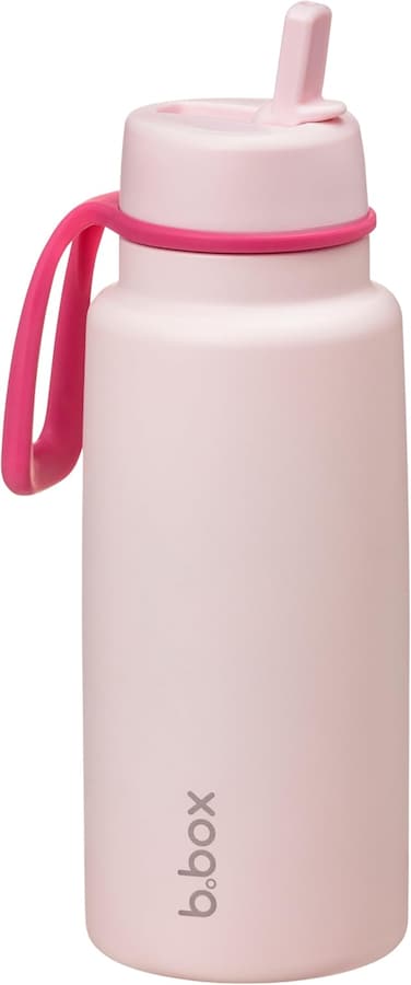 b.box Insulated Flip-Top Water And Drinking Bottle, 1 L, Stainless Steel, Three-Walled, Keeps Drinks Cold For Up To 46 Hours, 1 Litre