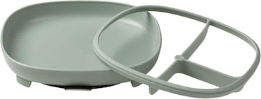 b.box 2 In 1 Suction Plate, Strong Suction Base, Removable Divider To Age Up, Grows With Your Child, Curved Sides For Easy Scooping, Dishwasher Safe, From 6M+