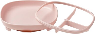 b.box 2 In 1 Suction Plate, Strong Suction Base, Removable Divider To Age Up, Grows With Your Child, Curved Sides For Easy Scooping, Dishwasher Safe, From 6M+