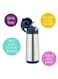 b.box Insulated Drink Bottle With Straw, Stainless Steel Water Bottle For Kids 3+ Years, Push Button Lid, BPA-Free, Keeps Drinks Cold Up To 15 Hours, 500ml (17 Fl Oz)-Midnight