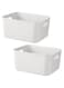 FCG Home - 2 Pack - White Box Pantry Cupboard Storage Organizer Basket Bin (Large)