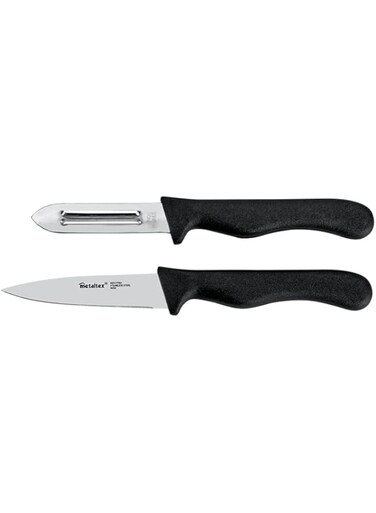 Metaltex"Basic" Stainless Steel Kitchen Knife Set, Silver,1.7 x 6.9 x 23.4 cm,258131
