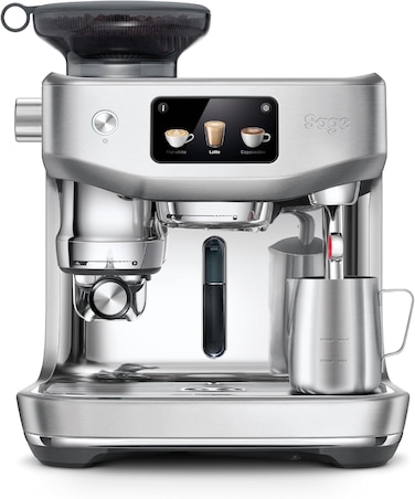 Sage The Oracle Jet - Espresso Machine With Integrated Grinder, Auto Grind &amp; Tamp, Manual &amp; Auto Milk Frother, LCD Display, Brushed Stainless Steel - UAE Version (2 Year Manufacturer Warranty)