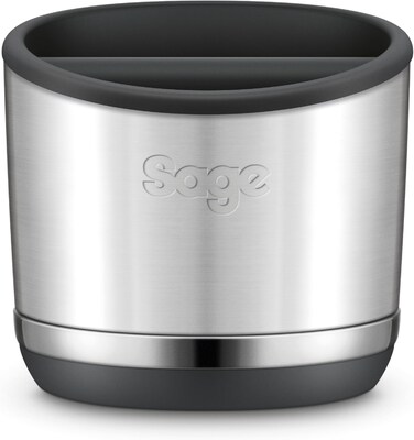 Sage The Knock Box 10 - Disposable Compact Espresso Grounds Bin, Stores Up To 10 Pucks, Removable Knock Bar, Anti-Slip Base, Brushed Stainless Steel - UAE Version (2 Year Manufacturer Warranty)