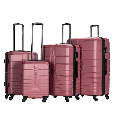 STARGOLD 4 Pack Of Hardside Spinner Number Locked Luggage Trolley